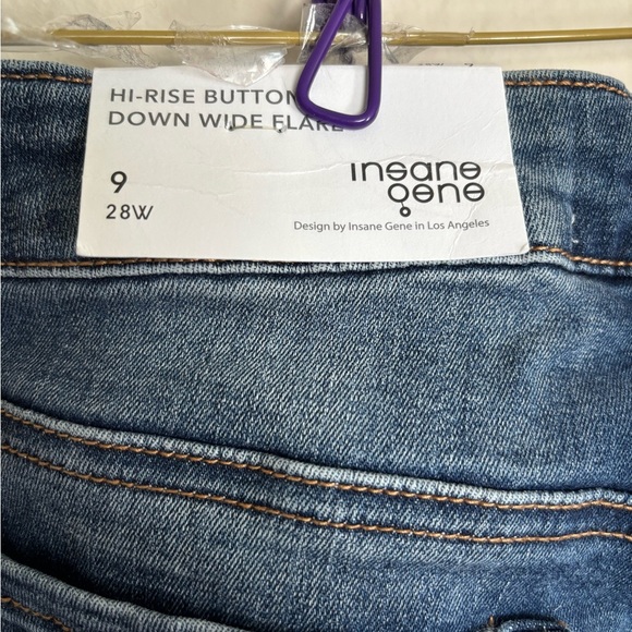 NWT Insane Gene Jeans Wide Leg Flare Raw Hem Size 28 Women’s jeans - Picture 6 of 13